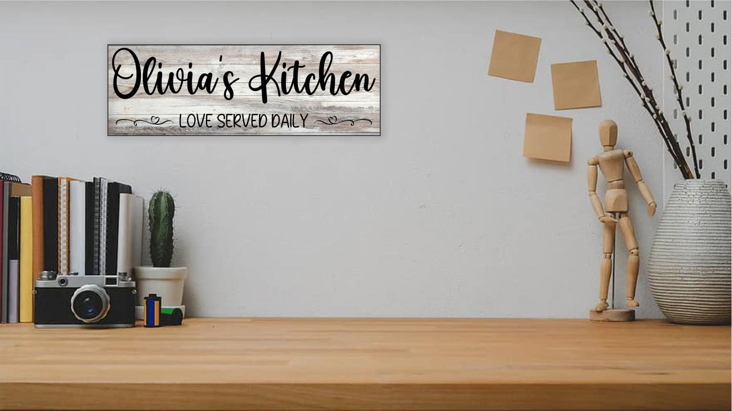 Kitchen Wood Sign - White