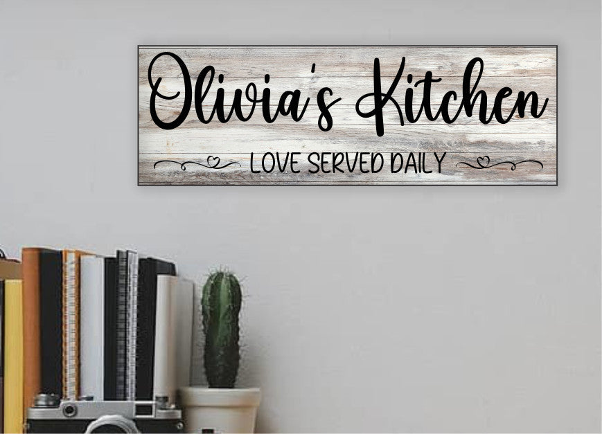 Kitchen Wood Sign - White