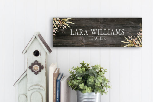 Teacher Wood Sign - Black